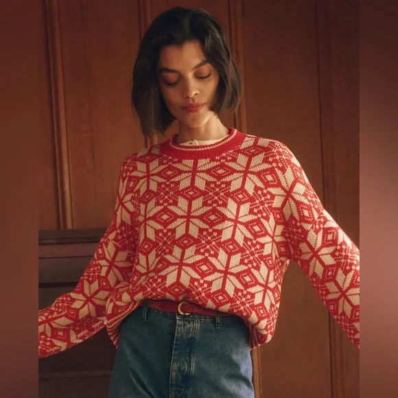 THE GREAT The Snowflake Pullover - Alpine Spice
